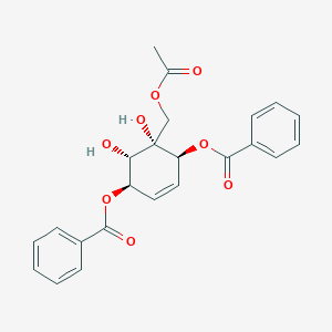 molecular formula C23H22O8 B185337 [(1R,4S,5S,6S)-5-(Acetyloxymethyl)-4-benzoyloxy-5,6-dihydroxycyclohex-2-en-1-yl] benzoate CAS No. 176598-10-0