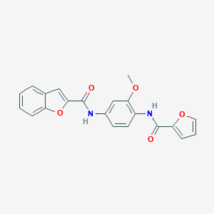 molecular formula C21H16N2O5 B185362 N-[4-(2-furoylamino)-3-methoxyphenyl]-1-benzofuran-2-carboxamide CAS No. 6103-21-5
