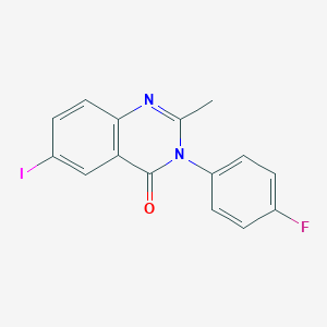 molecular formula C15H10FIN2O B185363 4(3H)-Quinazolinone, 3-(4-fluorophenyl)-6-iodo-2-methyl- CAS No. 74101-56-7