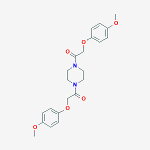molecular formula C22H26N2O6 B185415 Piperazine, 1,4-bis((4-methoxyphenoxy)acetyl)- CAS No. 2882-23-7