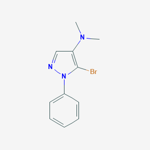 molecular formula C11H12BrN3 B018543 Pyrazole, 5-bromo-4-(dimethylamino)-1-phenyl- CAS No. 19730-30-4
