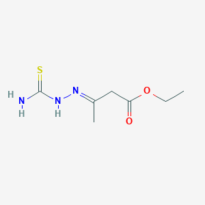 Butanoic acid, 3-((aminothioxomethyl)hydrazono)-, ethyl ester