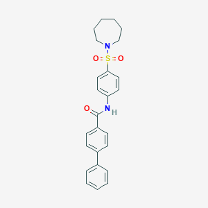 molecular formula C25H26N2O3S B185588 N-[4-(AZEPANE-1-SULFONYL)PHENYL]-[1,1'-BIPHENYL]-4-CARBOXAMIDE CAS No. 6049-75-8