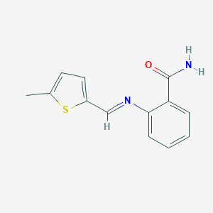 molecular formula C13H12N2OS B185616 2-[(5-Methylthiophen-2-yl)methylideneamino]benzamide CAS No. 5322-77-0