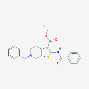 molecular formula C24H24N2O3S B185690 ethyl 2-benzamido-6-benzyl-5,7-dihydro-4H-thieno[2,3-c]pyridine-3-carboxylate CAS No. 6146-51-6