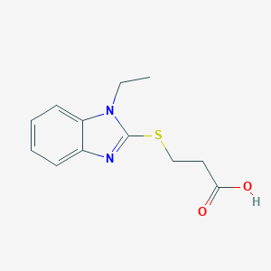 molecular formula C12H14N2O2S B185694 3-[(1-乙基-1H-苯并咪唑-2-基)硫基]丙酸 CAS No. 51099-68-4