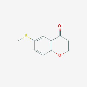 molecular formula C10H10O2S B185713 4H-1-Benzopyran-4-one, 2,3-dihydro-6-(methylthio)- CAS No. 18385-67-6