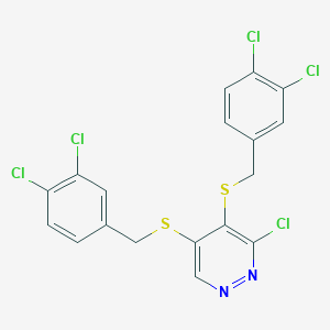 molecular formula C18H11Cl5N2S2 B185717 3-Chloro-4,5-bis[(3,4-dichlorobenzyl)sulfanyl]pyridazine CAS No. 5273-31-4
