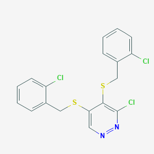 molecular formula C18H13Cl3N2S2 B185719 3-Chloro-4,5-bis[(2-chlorobenzyl)sulfanyl]pyridazine CAS No. 5273-30-3