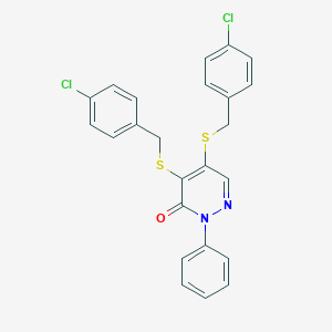 molecular formula C24H18Cl2N2OS2 B185726 4,5-Bis((4-chlorobenzyl)thio)-2-phenyl-3(2H)-pyridazinone CAS No. 5273-35-8