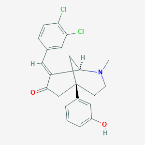 molecular formula C22H21Cl2NO2 B185848 (1R,5R,8E)-8-[(3,4-dichlorophenyl)methylidene]-5-(3-hydroxyphenyl)-2-methyl-2-azabicyclo[3.3.1]nonan-7-one CAS No. 165307-47-1
