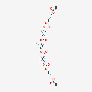 molecular formula C37H36O14 B185879 2-Methyl-1,4-phenylene bis(4-(((4-(acryloyloxy)butoxy)carbonyl)oxy)benzoate) CAS No. 187585-64-4