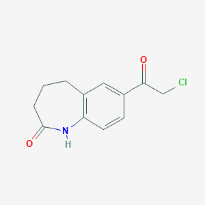 molecular formula C12H12ClNO2 B185892 7-(chloroacetyl)-1,3,4,5-tetrahydro-2H-1-benzazepin-2-one CAS No. 154195-54-7