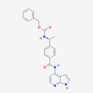 molecular formula C24H22N4O3 B185897 (R)-苄基(1-(4-((1H-吡咯并[2,3-b]吡啶-4-基)甲酰基)苯基)乙基)氨基甲酸酯 CAS No. 173897-93-3