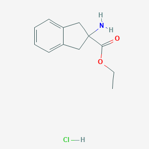 molecular formula C12H16ClNO2 B185927 ethyl 2-amino-2,3-dihydro-1H-indene-2-carboxylate hydrochloride CAS No. 136834-79-2