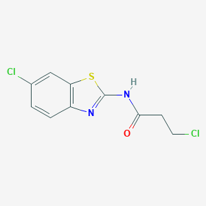 molecular formula C10H8Cl2N2OS B185960 3-chloro-N-(6-chloro-1,3-benzothiazol-2-yl)propanamide CAS No. 113767-29-6