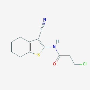 molecular formula C12H13ClN2OS B185982 3-chloro-N-(3-cyano-4,5,6,7-tetrahydro-1-benzothien-2-yl)propanamide CAS No. 58125-41-0