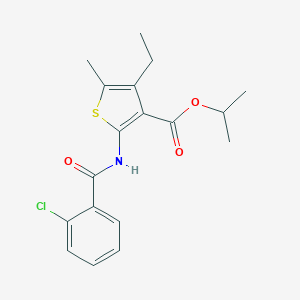 molecular formula C18H20ClNO3S B185984 Propan-2-yl 2-(2-chlorobenzamido)-4-ethyl-5-methylthiophene-3-carboxylate CAS No. 6126-51-8