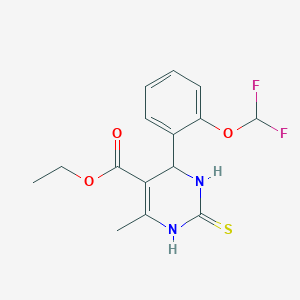 5-Pyrimidinecarboxylic acid, 1,2,3,4-tetrahydro-4-(2-(difluoromethoxy)phenyl)-6-methyl-2-thioxo-, ethyl ester