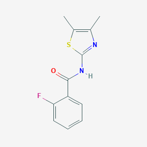 molecular formula C12H11FN2OS B185989 N-(4,5-dimethyl-1,3-thiazol-2-yl)-2-fluorobenzamide CAS No. 327078-80-8
