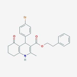 molecular formula C25H24BrNO3 B186008 phenethyl 4-(4-bromophenyl)-2-methyl-5-oxo-4,6,7,8-tetrahydro-1H-quinoline-3-carboxylate CAS No. 5752-91-0
