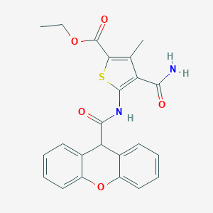 molecular formula C23H20N2O5S B186019 ethyl 4-carbamoyl-3-methyl-5-(9H-xanthene-9-carbonylamino)thiophene-2-carboxylate CAS No. 5698-18-0