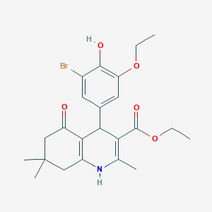 molecular formula C23H28BrNO5 B186023 Ethyl 4-(3-bromo-5-ethoxy-4-hydroxyphenyl)-2,7,7-trimethyl-5-oxo-1,4,5,6,7,8-hexahydroquinoline-3-carboxylate CAS No. 4529-13-9