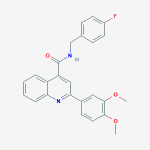 molecular formula C25H21FN2O3 B186027 2-(3,4-dimethoxyphenyl)-N-[(4-fluorophenyl)methyl]quinoline-4-carboxamide CAS No. 5702-15-8