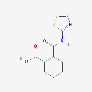 molecular formula C11H14N2O3S B186031 Cyclohexanecarboxylic acid, 2-[(2-thiazolylamino)carbonyl]- CAS No. 19692-01-4