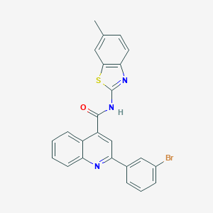 B186032 2-(3-bromophenyl)-N-(6-methyl-1,3-benzothiazol-2-yl)quinoline-4-carboxamide CAS No. 5698-70-4