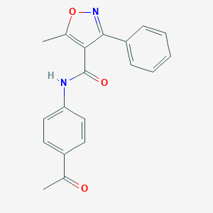 B186050 N-(4-acetylphenyl)-5-methyl-3-phenyl-1,2-oxazole-4-carboxamide CAS No. 5703-33-3