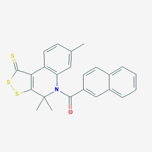 molecular formula C24H19NOS3 B186080 Naphthalen-2-yl-(4,4,7-trimethyl-1-sulfanylidenedithiolo[3,4-c]quinolin-5-yl)methanone CAS No. 5636-05-5