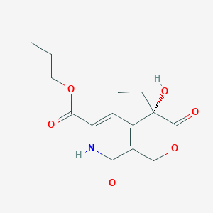 molecular formula C14H17NO6 B186131 propyl (4S)-4-ethyl-4-hydroxy-3,8-dioxo-1,7-dihydropyrano[3,4-c]pyridine-6-carboxylate CAS No. 183434-02-8