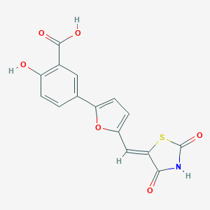 molecular formula C15H9NO6S B186140 (Z)-5-(5-((2,4-dioxothiazolidin-5-ylidene)methyl)furan-2-yl)-2-hydroxybenzoic acid CAS No. 313394-27-3