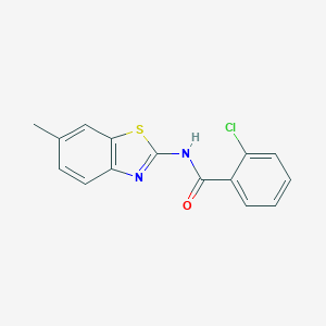 molecular formula C15H11ClN2OS B186144 2-chloro-N-(6-methyl-1,3-benzothiazol-2-yl)benzamide CAS No. 4298-30-0