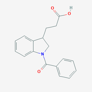 molecular formula C18H17NO3 B186184 3-(1-benzoyl-2,3-dihydro-1H-indol-3-yl)propanoic acid CAS No. 18749-79-6