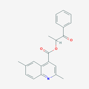 molecular formula C21H19NO3 B186185 1-Oxo-1-phenylpropan-2-yl 2,6-dimethylquinoline-4-carboxylate CAS No. 6625-61-2