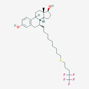 molecular formula C32H47F5O2S B186218 (7R,8R,9S,13S,14S,17S)-13-Methyl-7-(9-((4,4,5,5,5-pentafluoropentyl)thio)nonyl)-7,8,9,11,12,13,14,15,16,17-decahydro-6H-cyclopenta[a]phenanthrene-3,17-diol CAS No. 153004-31-0