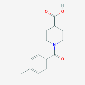 molecular formula C14H17NO3 B186222 1-(4-Methylbenzoyl)piperidine-4-carboxylic acid CAS No. 401581-34-8