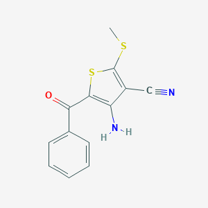 molecular formula C13H10N2OS2 B186245 3-Thiophenecarbonitrile, 4-amino-5-benzoyl-2-(methylthio)- CAS No. 116171-03-0