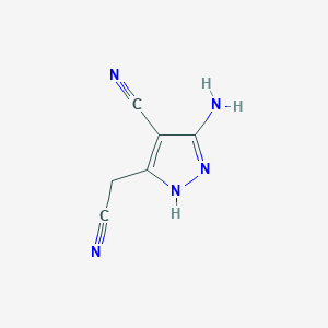 molecular formula C6H5N5 B186250 5-Amino-4-cyano-3-(cyanomethyl)pyrazole CAS No. 54711-21-6