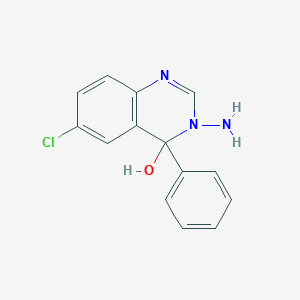 3-Amino-6-chloro-3,4-dihydro-4-phenylquinazolin-4-ol