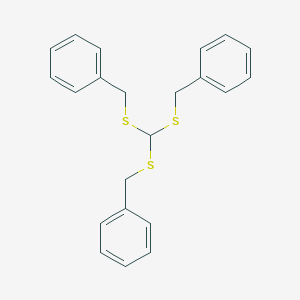 molecular formula C22H22S3 B186257 Bis(benzylsulfanyl)methylsulfanylmethylbenzene CAS No. 10606-38-9