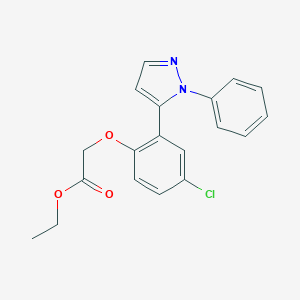 molecular formula C19H17ClN2O3 B186271 Acetic acid, [4-chloro-2-(1-phenyl-1H-pyrazol-5-yl)phenoxy]-, ethyl ester CAS No. 141355-87-5
