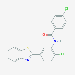 molecular formula C20H12Cl2N2OS B186279 N-[5-(1,3-benzothiazol-2-yl)-2-chlorophenyl]-4-chlorobenzamide CAS No. 5841-57-6