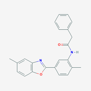 molecular formula C23H20N2O2 B186280 N-[2-methyl-5-(5-methyl-1,3-benzoxazol-2-yl)phenyl]-2-phenylacetamide CAS No. 5836-30-6