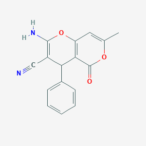 molecular formula C16H12N2O3 B186285 2-Amino-7-methyl-5-oxo-4-phenyl-4H,5H-pyrano[4,3-b]pyran-3-carbonitrile CAS No. 194282-72-9