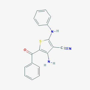 B186286 4-Amino-2-anilino-5-benzoyl-3-thiophenecarbonitrile CAS No. 165824-82-8