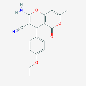 2-amino-4-(4-ethoxyphenyl)-7-methyl-5-oxo-4H,5H-pyrano[4,3-b]pyran-3-carbonitrile