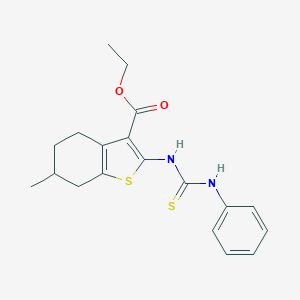 molecular formula C19H22N2O2S2 B186312 Ethyl 6-methyl-2-(phenylcarbamothioylamino)-4,5,6,7-tetrahydro-1-benzothiophene-3-carboxylate CAS No. 132605-16-4